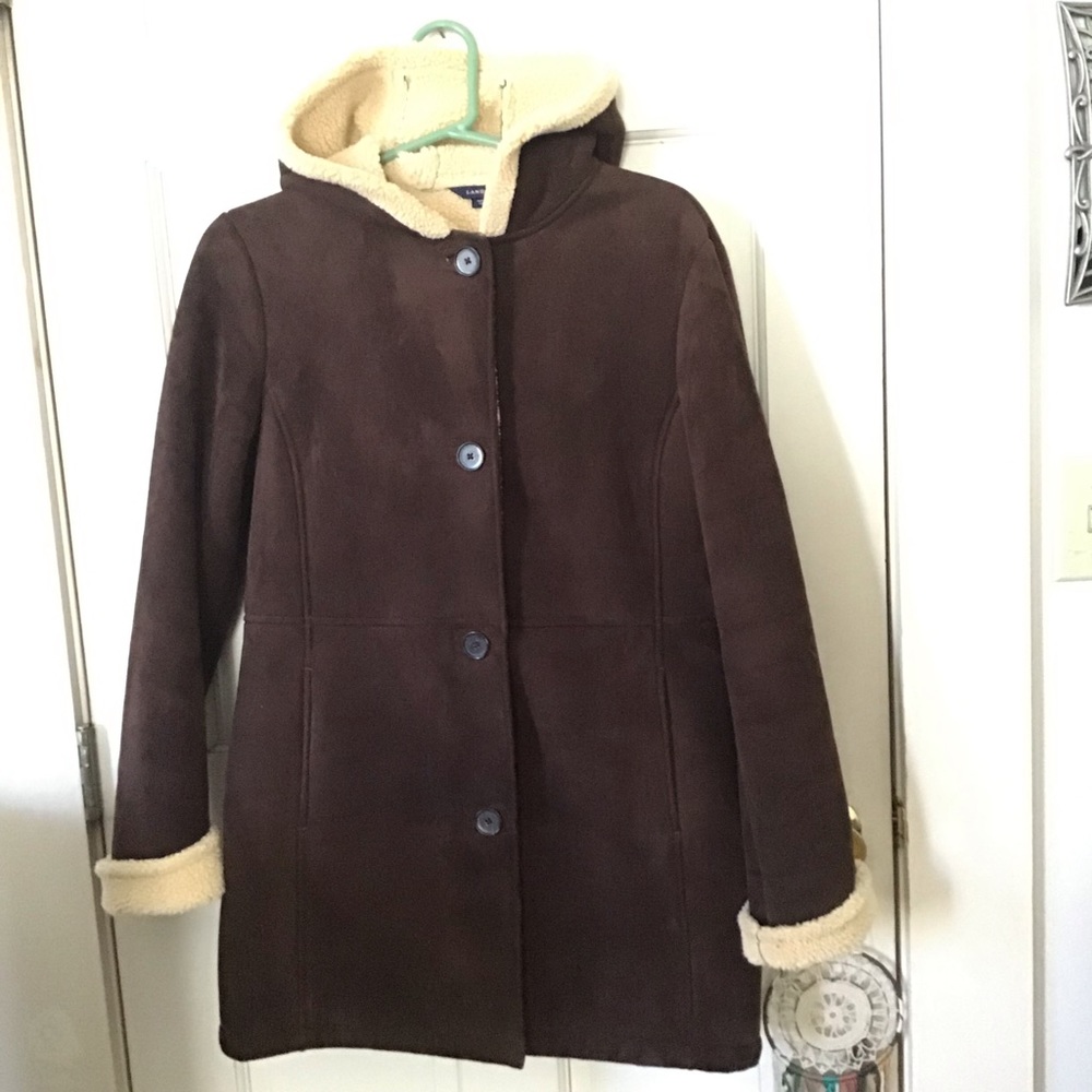 Lands End Suede Over Coat
